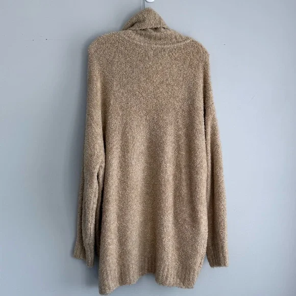 NWT GAP Cozy Boucle Turtleneck Tunic Sweater Wheat Beige L Cowl Neck Warm Knit - Picture 7 of 16